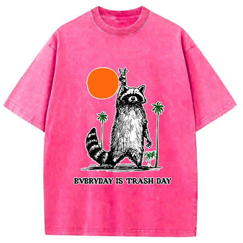 Everyday Is Trash Day Raccoon Washed T-Shirt