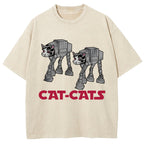 Walking Robot Cat Washed T-Shirt