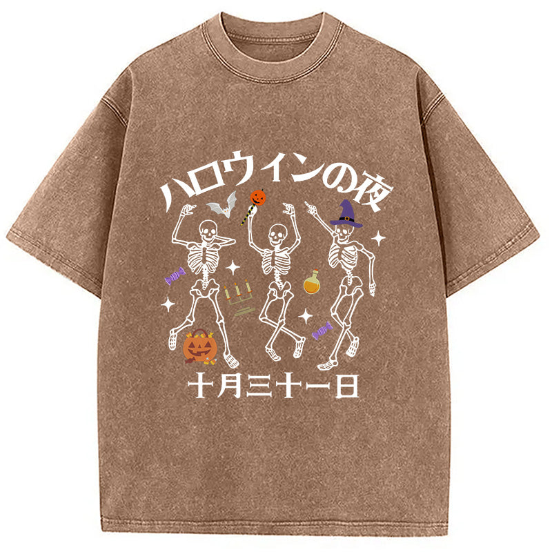 Happy Halloween Japanese Washed T-Shirt