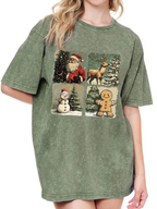 Vintage Christmas Sublimation Washed T-Shirt