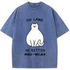 Oh Lawd He Sittin Washed T-Shirt