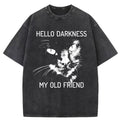 Hello Darkness My Old Friend Cat Eyes Washed T-Shirt