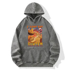 I Can't Eat Gluten Funny Meme Washed Hoodie