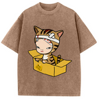 Cat Please Dont Throw Nara Washed T-Shirt