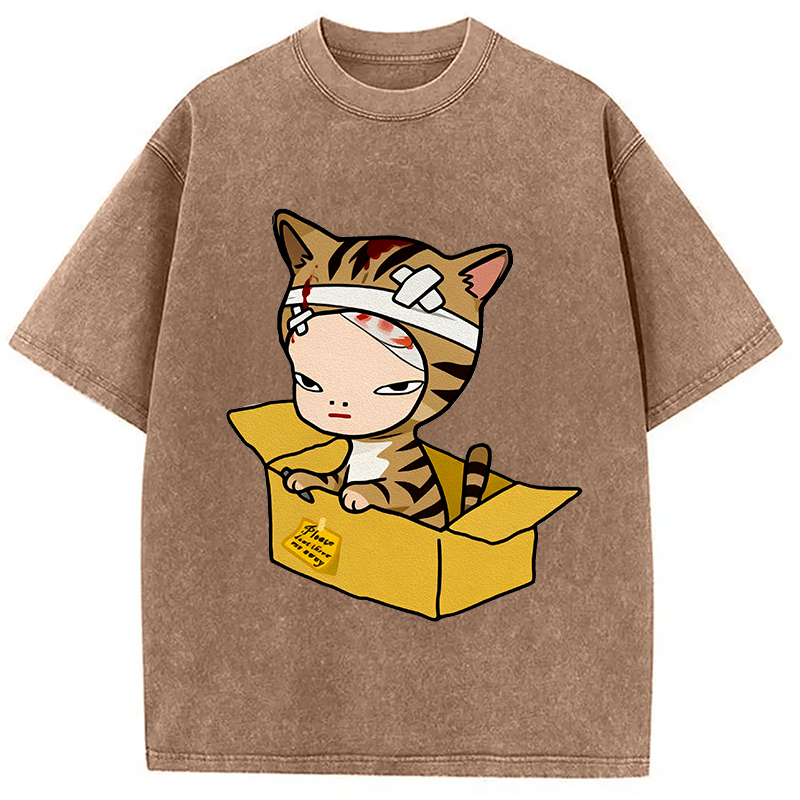 Cat Please Dont Throw Nara Washed T-Shirt