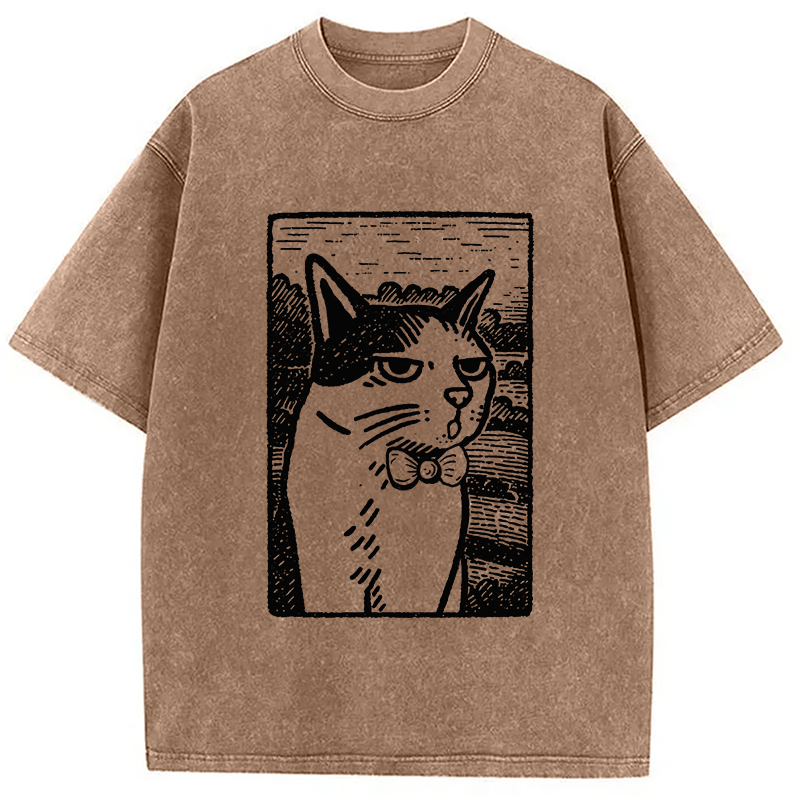 Cat's Hateful Eyes Washed T-Shirt