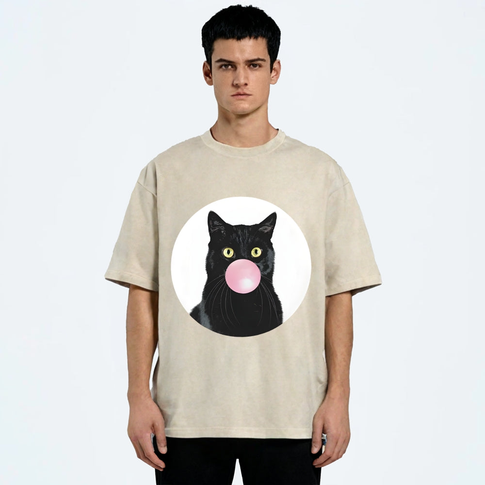 Bubble Cat Washed T-Shirt