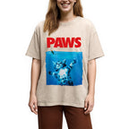 Paws Cat Meme Washed T-Shirt