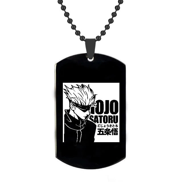 Animation Peripheral Accessories Spell Return Necklace Gojo Satoru Cartoon Character Image Stainless Steel Laser Engraving Pendant