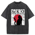 Vintage Cat Silhouette Washed T-Shirt