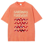 Polka Dot Fish Washed Vintage Short Sleeves T-Shirt