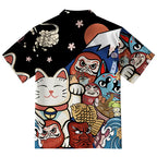 Traditional Japanese Elements Button-up Shirt