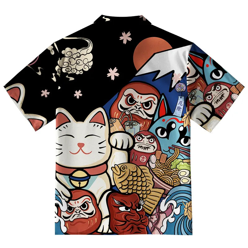 Traditional Japanese Elements Button-up Shirt