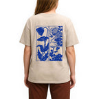 Woodcut Flowers Back Washed T-Shirt
