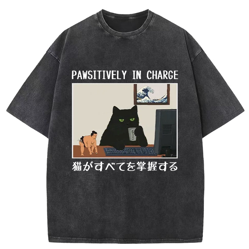 Pawsitively In Charge Washed T-Shirt