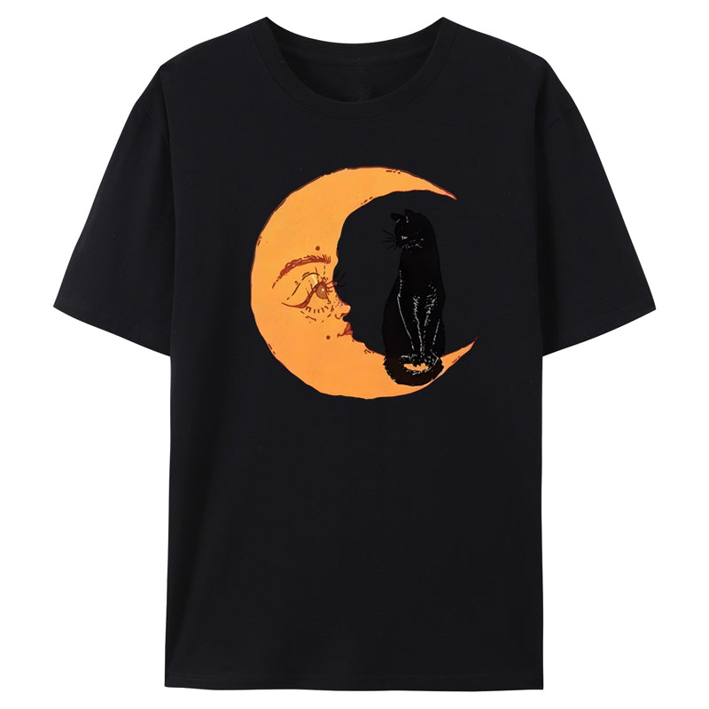 Cat On The Moon Classic T-Shirt