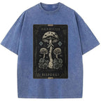 Mushroom Forest Vintage Tarot Washed T-Shirt