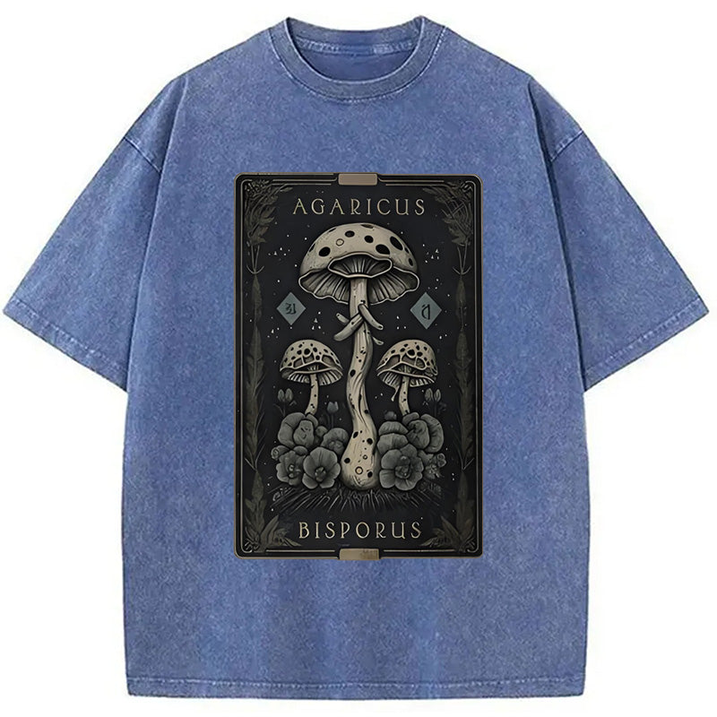 Mushroom Forest Vintage Tarot Washed T-Shirt