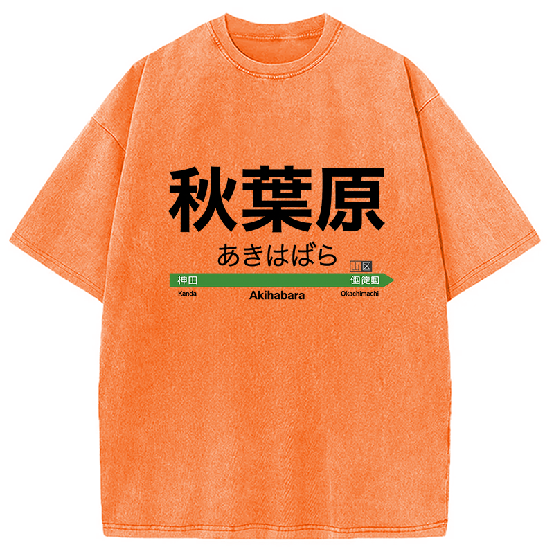Akihabara Station Washed T-Shirt