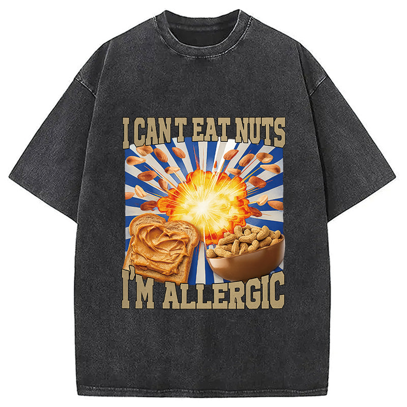 Allergy Nut Intolerance Washed T-Shirt