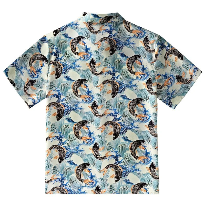 Koi Wave Dance Button-up Shirt