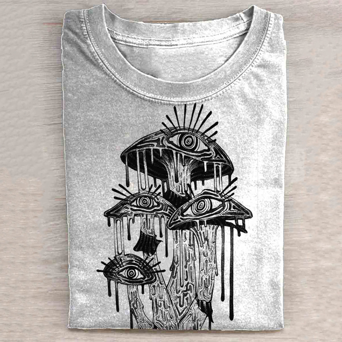 Psychedelic Mushroom Eyes Print T-shirt