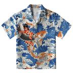 Sumo Wrestler Holding A Koi Aloha Hawaiian Shirt