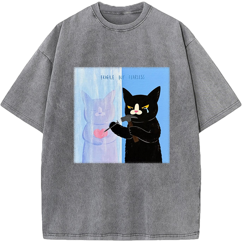 Unisex FRAGILE BUT FEARLESS Vintage Washed T-Shirt