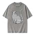 Lots Of Books And Cute Cats Unisex Washed T-shirt