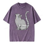 Lots Of Books And Cute Cats Unisex Washed T-shirt