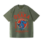 Osaka Dotonbori Drunken Octopus Vintage Wash Japanese Design T-Shirt
