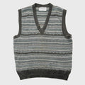 Gray V-Neck Fairisle Vest