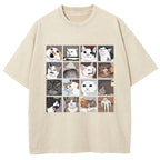 Cat Meme Washed T-Shirt