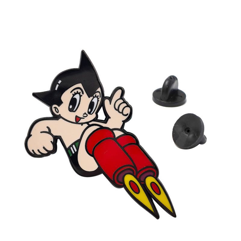 Astro Boy Metal Pin – Japanese Anime Character Brooch for Backpack & Bag Decoration