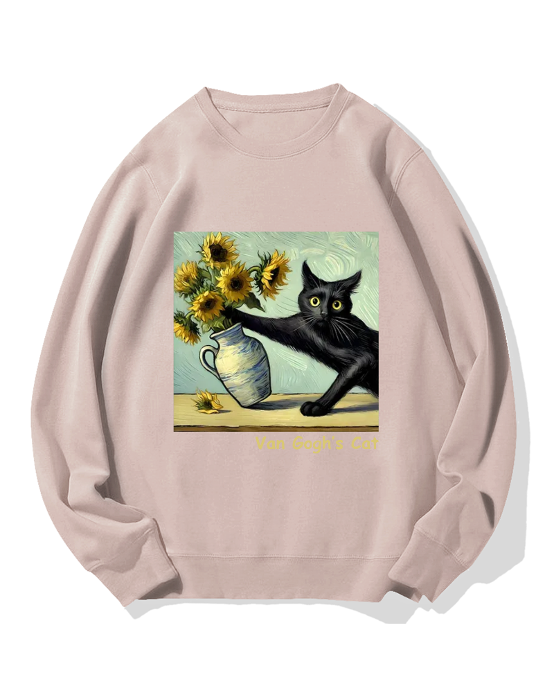 Van Gogh's Naughty Cat Cotton Sweatshirt