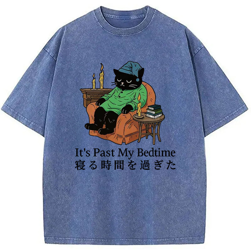 Cat That Goes To Bed Early Washed T-Shirt