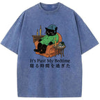 Cat That Goes To Bed Early Washed T-Shirt
