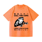 Frog Cops Vintage Wash Japanese Design T-Shirt