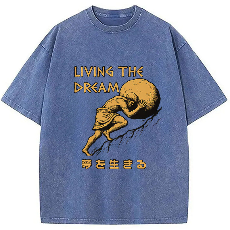 Living The Dream Meme Washed T-Shirt
