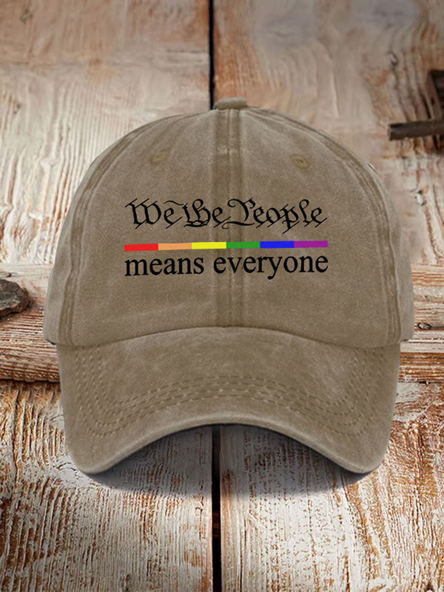Unisex LGBT We The People Means Everyon People Pride Print Hats