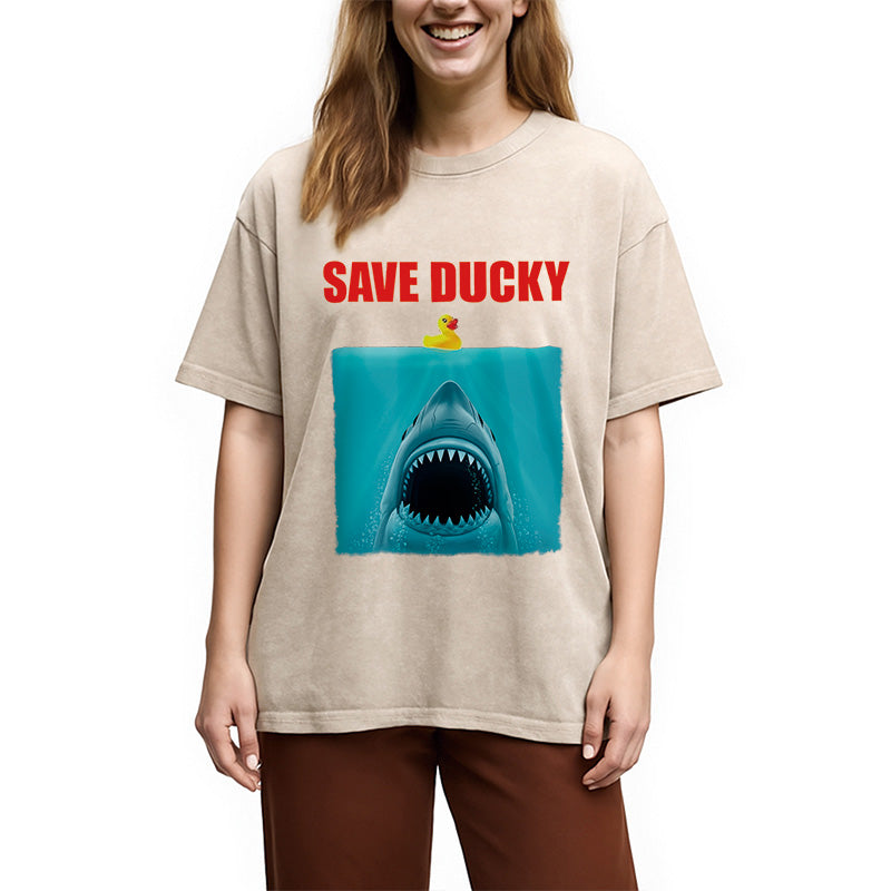 Save Ducky Parody Meme Washed T-Shirt