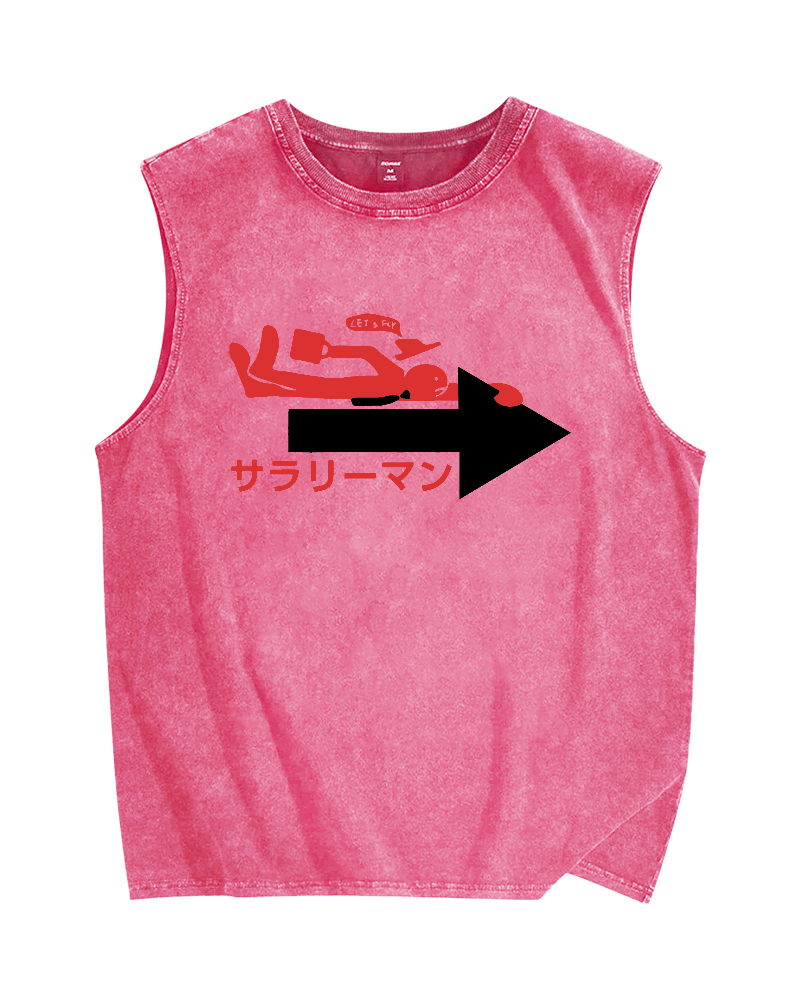 Salaryman Vintage Distressed Washed Tank Top