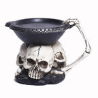 Skull Candlestick Desktop Tray Halloween Theme Decoration