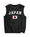 Japan Flag Vintage Distressed Washed Tank Top
