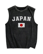 Japan Flag Vintage Distressed Washed Tank Top