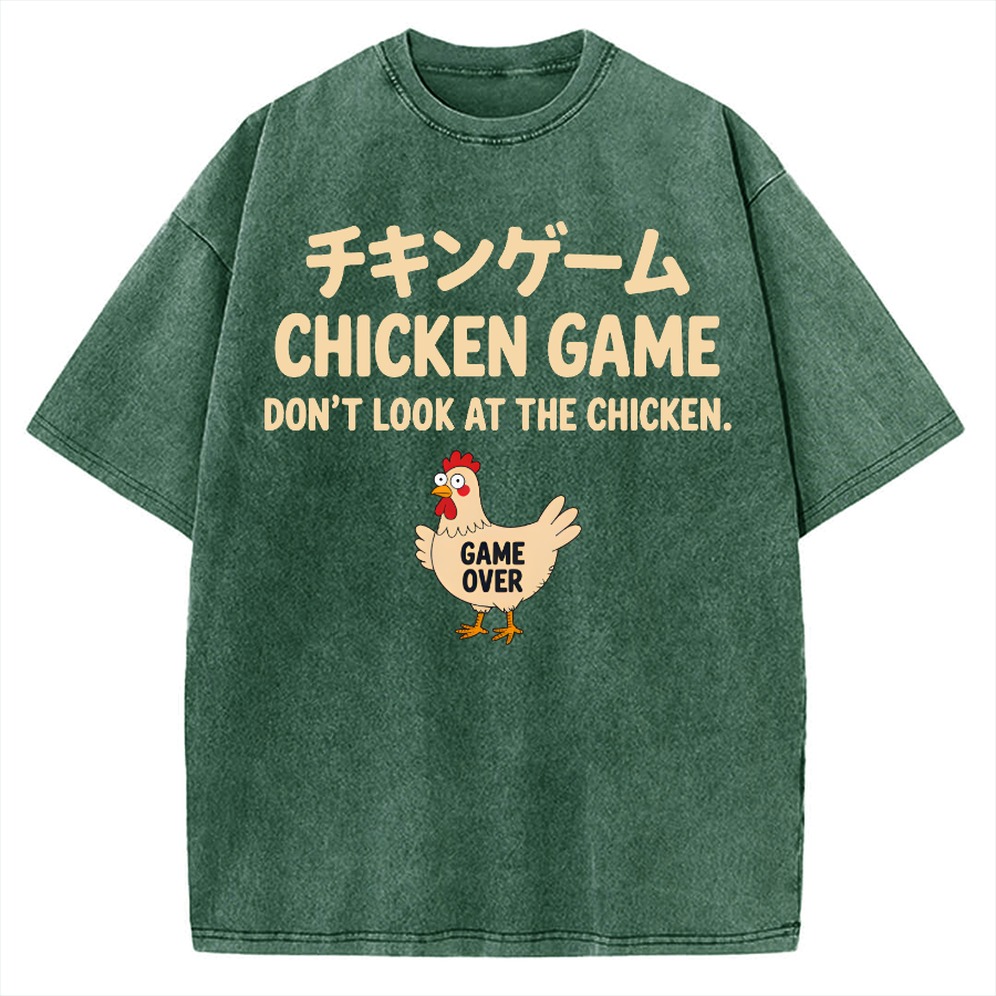 Chicken Game Funny Vintage Washed T-shirt