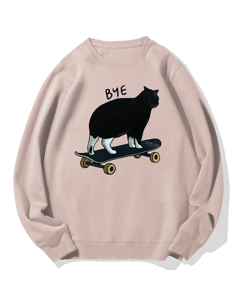 Cat On Skateboard Cotton Sweatshirt