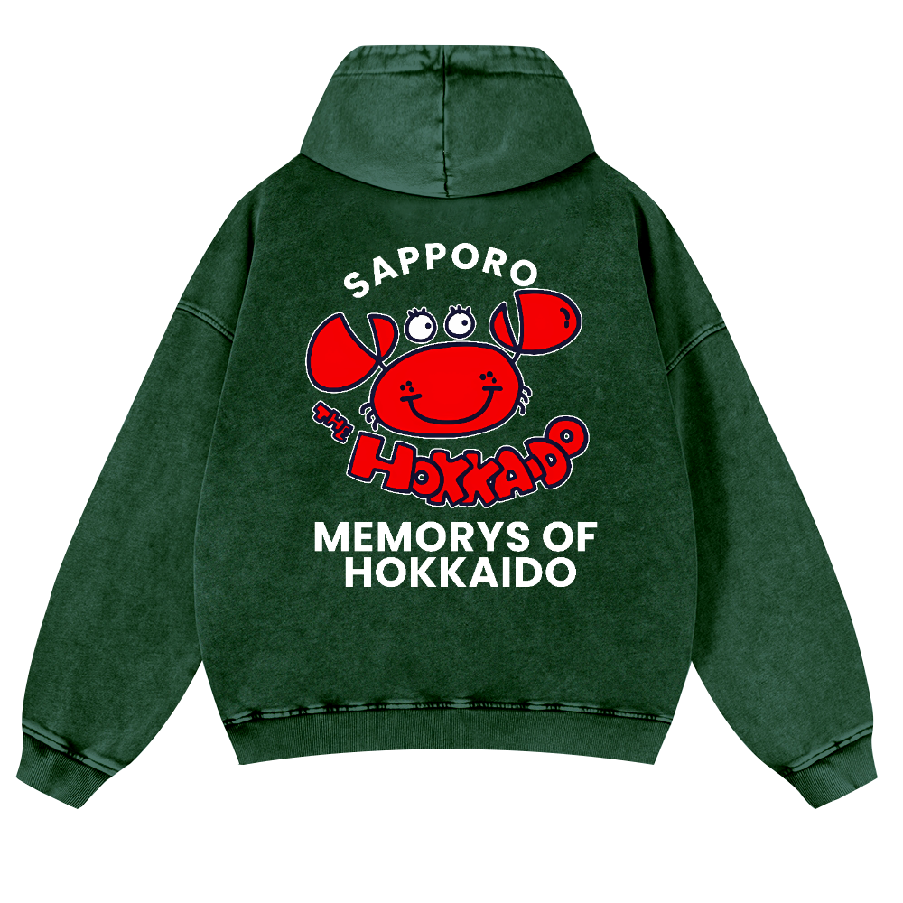 Sapporo Vintage Washed Cotton Back Art Hoodie