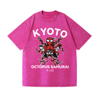 Kyoto Octopus Samurai Vintage Wash Japanese Design T-Shirt