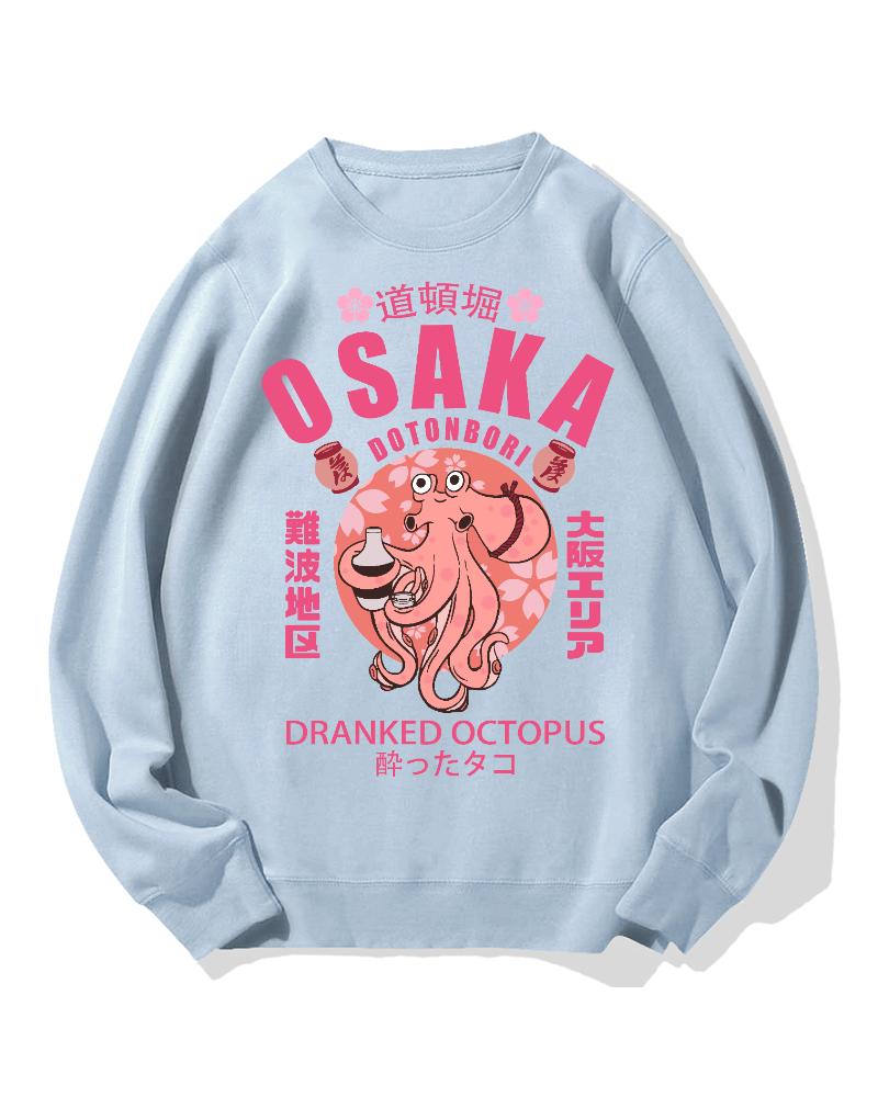 Osaka Sakura Octopus Cotton Sweatshirt